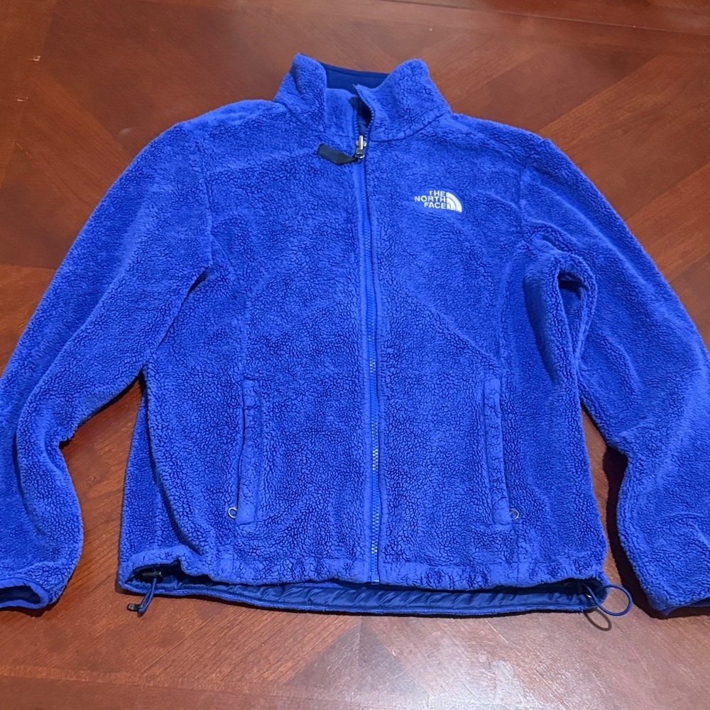 The North Face Women's ink Blue Fleece Hoodie fuzzy soft - Picture 2 of 11